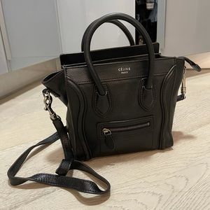 Celine Nano Luggage Tote in Black